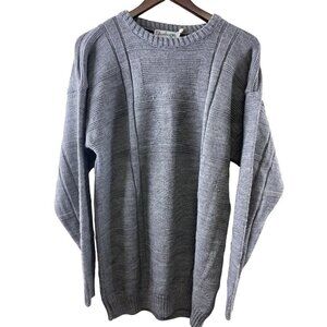 Glenbarra Knitwear Irish Ireland 100% Pure New Wool Crew Neck Grey Sweater Size